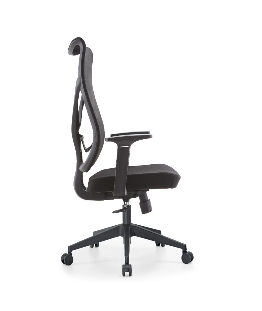 Black office mesh chair front